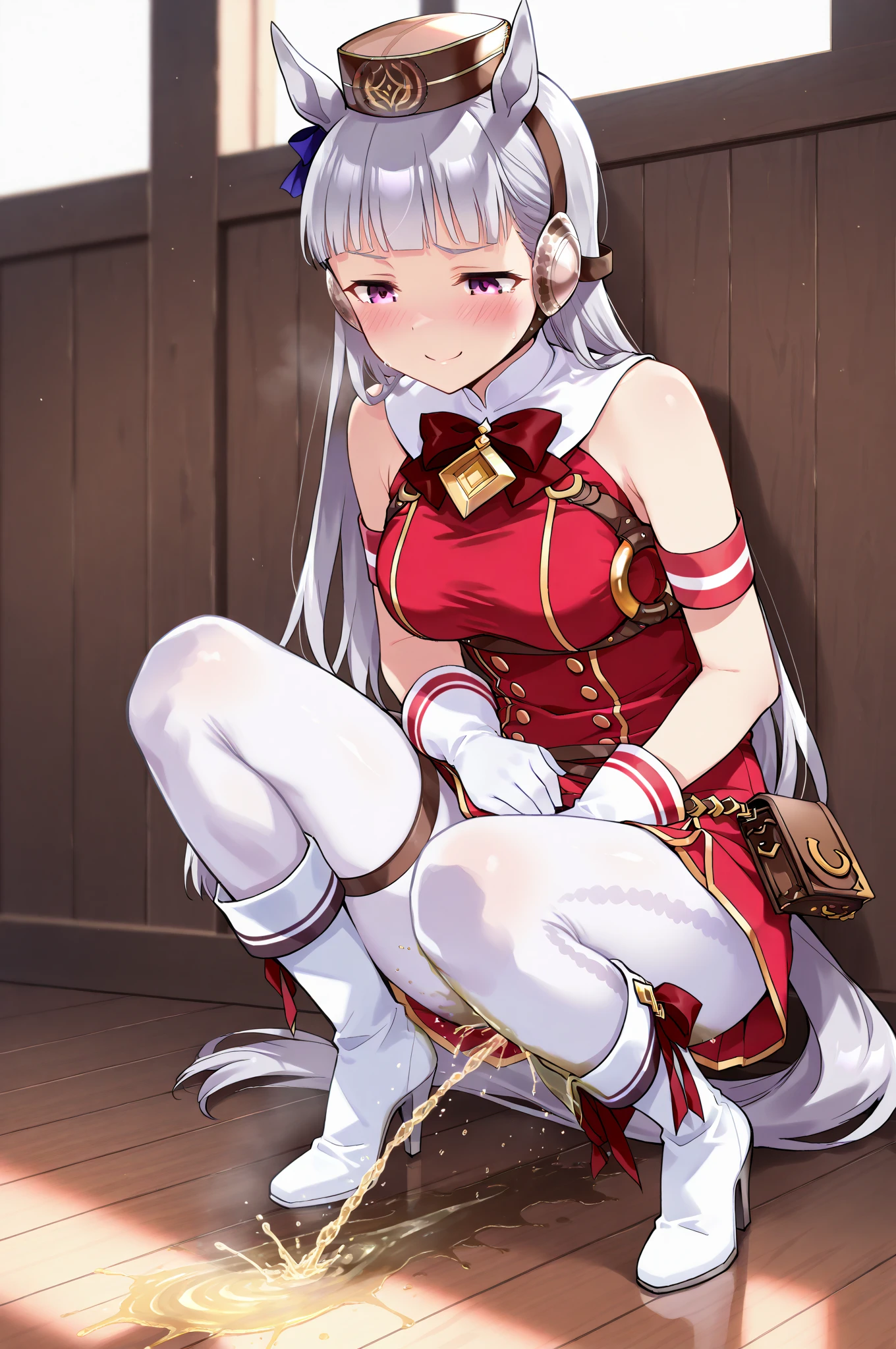 dotamirana, best quality,best animated,masterpiece, 8K-Illustration, Hyper Detailed, perfect anime illustration, ((suspension)), ((feet off the ground)), ((1girl)), ((solo)), arms behind back, ((full body)), upper body leaning forward, 
 breasts, leggings, looking at viewer, solo, (arms behind back:1.5), bound arms, brown rope, gag, gagged, shibari, bondage, close ups, , vibrator in pantie, vibrator in pantie, panties,vibrator_under_panties, pussy juice , bound legs, wrists behind waist, rope bondage, shibari over clothes)), hands behind back,in the jail,jail, girl hogtied, big butt, girl helpless, arms tied up behind back, hogtie bondage,view from side,blindfold,arms behind back, ((full body)), breasts, leggings, black choker, looking at viewer, solo, 
score_9, score_8_up, score_7_up, source_anime, game cg, harunakainiKC, long hair, skirt, hair ornament,thighhighs, hairband, detached sleeves, japanese clothes, hairclip, red skirt, headgear, ribbon trim, nontraditional miko, ribbon-trimmed,parted lips,