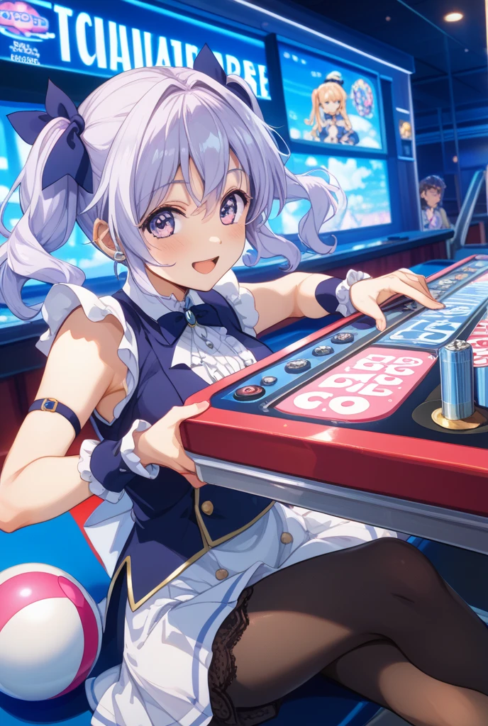 Anime girl with long light blue hair playing darts,  Darts Bar、Heading towards the target with a dart、Anime Style 4k, anime art wallpaper 4k, anime art wallpaper 4k, Anime Girl Desktop Backgrounds, Anime Art Wallpapers 8K, anime wallpaper 4k, Anime Background, anime wallpaper 4k, 4k anime wallpaper, Anime atmosphere