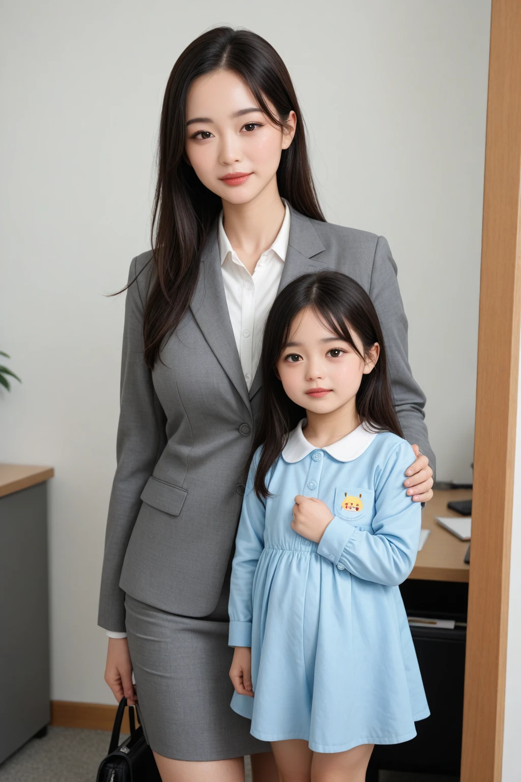 highest quality，masterpiece，超A high resolution，Perfect Anatomy,（Faithfulness：1.4），RAW Photos，smile，Children of short-haired boys，Woman with long hair and 2 year old boy with short hair，a woman and small boy, Mom and short-haired son,Gorgeous Mother And Smiley Boy,（Big tree々Parks with）(((Big treeの後ろに隠れている母)))、(hide and seek）Cowboy Shot,Cinema Lighting，Fashion model parents，Adorable，, (Browsing Caution:1.2)、(Black-haired baby looking for his mother)、(Long-haired mom and short-haired son)、（Mother in green jacket and son in black jacket）