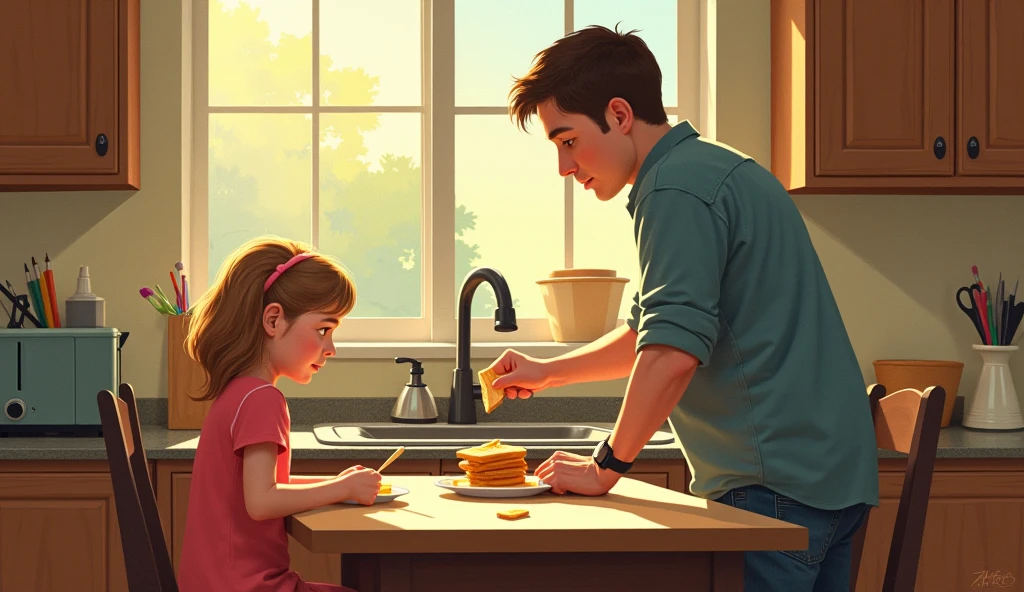 It creates two parents packing up to leave home