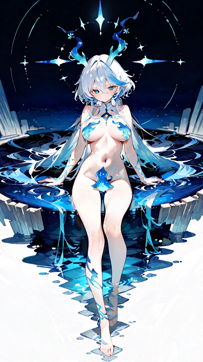 hight qualtiy, 1girl, cute face, horor, full body,breast,ghost,misty,floating，Large Breasts