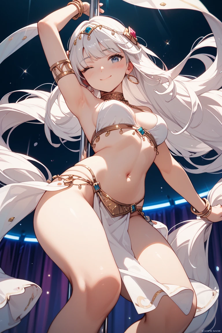 a legendary key in one and two parts, they are shiny silver-white, intricate sacred details, divine , short cowboy fireskirt, reveal body, from behind