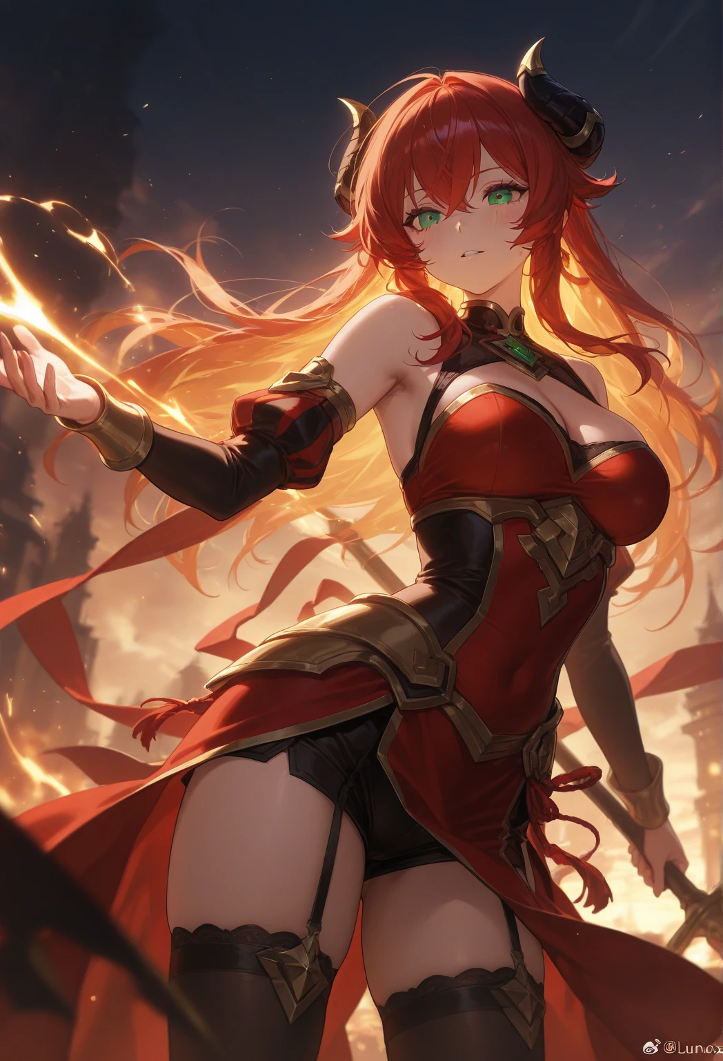 8k,女神のClose-up, Gorgeous Dress, sexySuper Beauty(Like the real thing)Goddess of War,Slender body,Muscular woman,smile,Kind eyes,Beautiful long red hair,sexy,Very detailedなアート作品, Alexandra Fomina Art Station, 2. 5d cgi anime fantasy artwork, Fan Art Best Art Station, Amazing character art, Kschat Krentz Key Art Feminine, Chengwei Pan at Art Station,Ultra-high resolution,Slim muscular legs,Very large breasts,Gorgeous long skirt,Inside the temple,View your viewers,smile,Kind eyes,Beautiful expression,Close-up,5d cgi anime fantasy artwork、Digital fantasy art)、Epic fantasy art style、charm、Looking at the audience、Captivating Gaze、masterpiece,masterpiece,highest qualityのフォトリアリスティックなRAW写真。Bright colors,Rich colors, Backlight, Cinema Lighting, Film Grain, 50mm lens, Nikon D850,Realistic Skin,Ultra-high resolution,Realistic scale skins,A muscular and slender macho man,Golden Eyes(Golden Glitter Effect),smile,,Very detailedなアート作品、 Detailed digital animation art、 ArtStation Pixiv の Artgerm、Dynamic Angle,Ultra-high resolution,Like the real thing見える肌,charm的,sexy,Active,Top-down view,Super Beauty,(Like the real thing),DeviantArt Artstation CGScosiety, 3D Rendering Character Art, ArtStation HD Trend, リアルな陰影のPerfect body, 写真のようにリアルなPerfect body, sexy,Muscular and slim body,Muscular and toned lower body,close,masterpiece,highest qualityの写実的ななRAW写真。Bright colors,Rich colors, Backlight, Film Grain, 50mm lens, Nikon D850,,(8k,写実的なhighest quality;1.4) ,Slim figure, Perfect body, There is cleavage in the chest, Very thin hair, delicateでsexyな顔, Pleasure Gas, glossy lips, 超Realistic,Cinematic, (Excellent anatomy), (Good balance), Awards, masterpiece, Centered,charm,Volume measurement,Body balance,Ultra-high resolution,Ultra-Realistic Skin,Digital single-lens reflex camera, Soft lighting, Very detailedスキン, Very detailed顔, Very detailed目, lip, Detailed Background, Written boundary depth, Excellent anatomy, (Realistic, 超Realistic:1.4), 16K HDR, The abdominal muscles are intense and defined,Very detailed、masterpiece、highest quality、Dynamic Angle、Film Grain、Best Shadow、delicate、Particles of light、Fine skin、Observe the audience、Cinema Lighting、