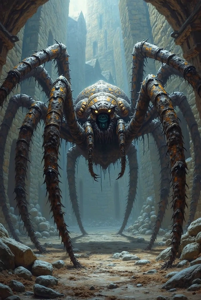 create a monster that is mixed with a spider that would live in a dark cave