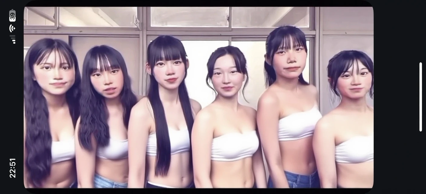 12Elementary school students at the age of、Long black hair、White Bikini Swimsuit、