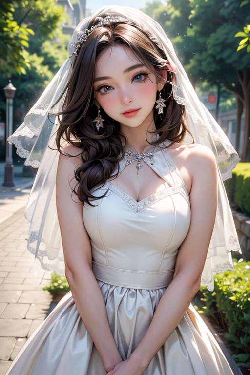Beautiful white and shining skin、Chestnut hair that changes depending on the light、Long bangs between the eyes that obstruct the view、Cheek gloss highlights、Sexy and very beautiful nice gorgeous face、the most beautiful face in the world、short bob、Smooth straight hair、medium breasts、Big and bright eyey eyes are shining、beautiful bangs、Beautiful and beautiful woman、small face beauty、headdress、white blouse、black ribbon、ruffle skirt、puff sleeves、collar、choker、white apron with fine frills、black maid costume、