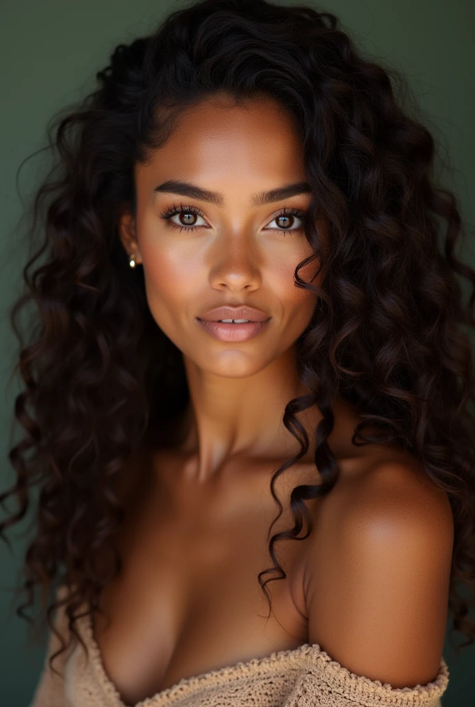 imagine facing the viewer, A woman who mixes two very different nationalities physically and creates a 19-year-old woman with perfect skin, charming look,, She is the most beautiful woman in the world, She is an Instagram influencer and a very seductive woman.( same woman in different pose grey eyes)