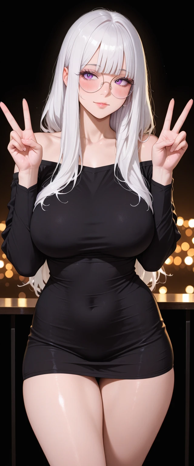 best quality, ultra high res, (photorealistic:1.4), Anime - Style image of a woman with blue hair and a black jacket, from girls frontline, sona is a slender, ((wearing aristocrat robe)), Fine details. Girl Front, Clothing that exposes, Tifa Lockhart with white hair, cleavage, Anime girl wearing black dress, girls frontline style, anya from spy x family, seductive anime girls, 2b, 2 b