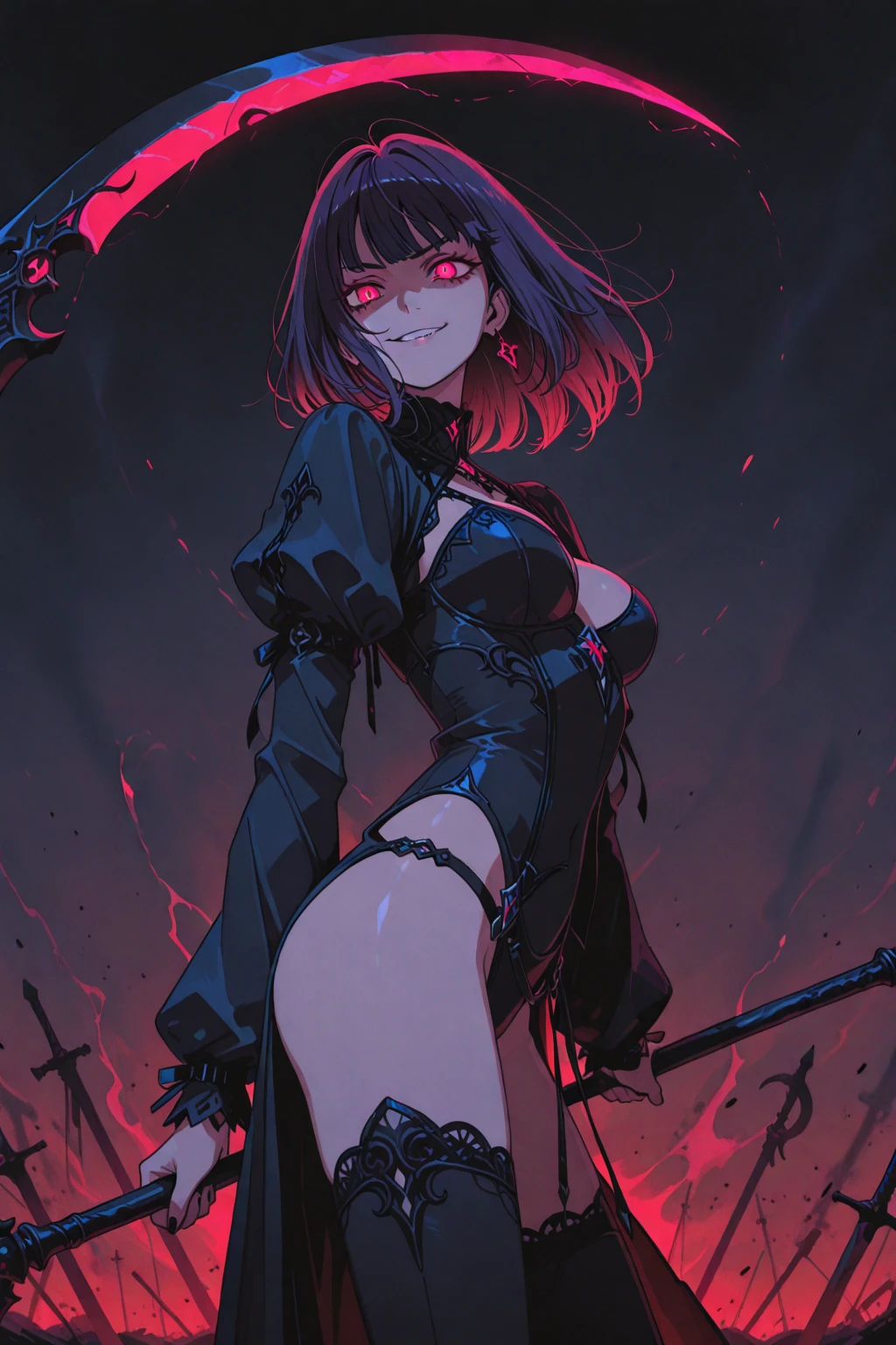 Evocative Glow 1 Female Character, Masterwork, Best Quality, Authorized Art, Incredibly Detailed CG Unity 8k Wallpaper, Hypnotic Stare, Possessed Marionette, Dismal Asylum, Sinister Veil of Shadows, Bloodstained Color Scheme, Ripped Garb, ((Horror Setting)

