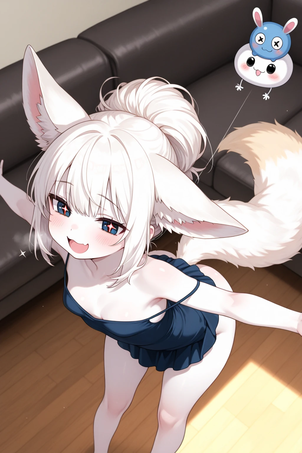 indoor, bedroom, on_bed, (chibi) ((faputa\（made in abyss\）)), [[The white_body, edgBunny_tail]], (((quadruped, feral, canid, canine))), hind_limbs, (pink_pawpads:1.2), (animal_legs, animal_hand:1.2)，faputa solo, looking_at_viewer spread_legs, on_back best_quality, hi_res, masterpiece, absurd_res Highly_detailed, 4k, high_detail, detailed_background uploaded_on_e621, (by_Hioshiru:1.2), (by_Ancesra:0.6), (by_Kekitopu:0.6), (by_kikunyi:0.6), (by_Syuro:1.2), (by_Doxy:0.6), (by_youjomodoki:0.6), by_dacad, (by_reysi:1.2), by_zinfyu, by_pata, by_chunie, by_dr.bubblebum