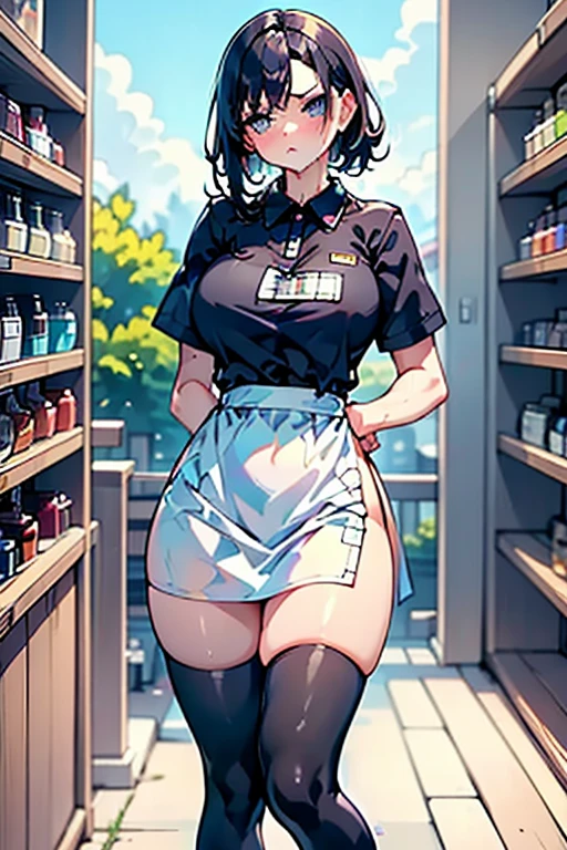 (nsfw:1.3),
(No sideburns),
(brown bob short bangs hair), (bob medium length hair),
(put your hair up:0.2),
(Gorgeous, voluminous cabaret club girl hairstyle),
(brown Princess bangs), (brown hair), (bob medium length hair), (middle_length waved hair), (vertical roll medium length hair), (bangs hair),
((Shaggy princess cut medium length tied at the back waved hair),
put your hair up,
Masterpiece, high quality, High resolution, extremely detailed, cute with glowing white skin, eyelashes and cute dark-brown eyes, Jewelry Accessories Anime, gorgeous background-centered composition,
(Best quality, 32k, photos of cute Japanese women),
(Raw photo: 1.2),
(Background is indoors Inside the store Adult shop book store DVD Shop AV actress poster),
White, black and gray interior,
White wall,
High concrete ceiling,
Concrete floor,
cool-lighting,
(A pale light shines through),
cool-lighting,
1girl and 1boy,
detailed face and breast,
17 years old,
tall,
(Schoolgirl short sleeve apron uniform mini skirt),
(The man's hands grabbed her buttocks:1.2),
(close your eyes:1.3),
(Expressions of pain:1.4),
(Squirting),
(peek penis camelto pussy public hair),
(Close-up :1.3),
(from behind),