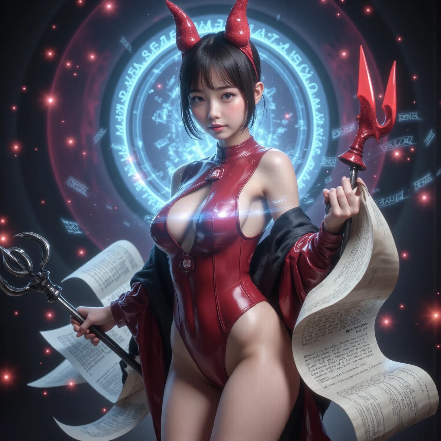 ((Corrected the right booted foot and boot))、((A beautiful woman showing off the magic circle tattoo on her back))、((Perfect Anatomy))、(RAW Photos)、(Realistic)、(Super detailed)、(High resolution)、Reduce skin exposure