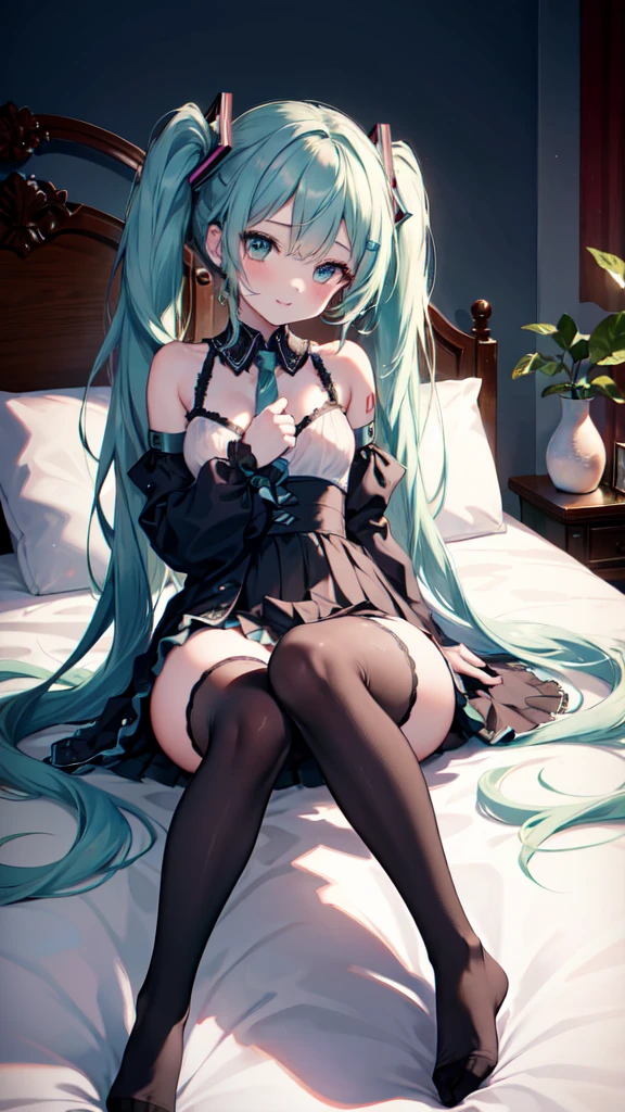 hatsune Miku、(ultra Realistic), (An illustration), (Highres), (8K), (highlydetailed), (the best illustration), (Beautiful Detailed Eyes), (beste Quality), (Super Detailed), (Master peace), (Wallpapers), (Detailed Face), solo, 1girl, Aristocratic dresses、White hair, Iris heterochromatic eyes, small moles under eye, medium chest, Long legs,Stunning composition,Foot braids,Beautiful and detailed legs
