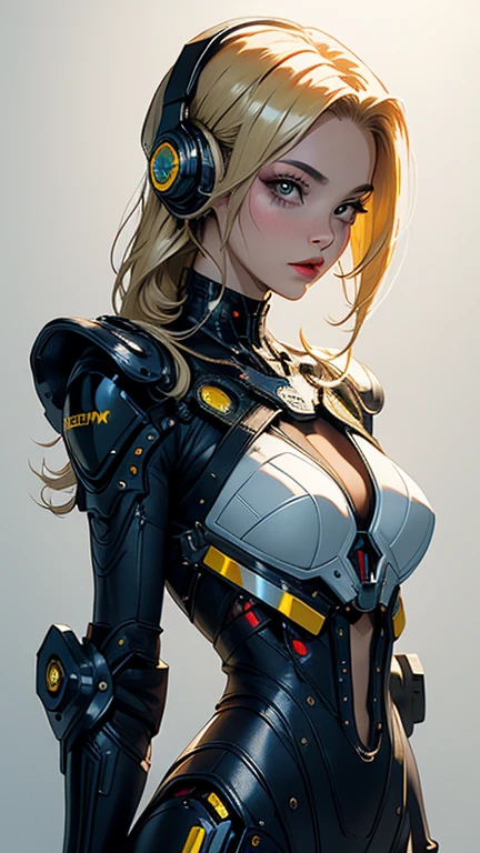 upper body, portrait, robot,white orange armor, white shimmering hair, neon light, 8K, RAW, best quality, masterpiece, ultra high res, colorful, (medium wide shot), (dynamic perspective), sharp focus ,depth of field, extremely detailed eyes and face, beautiful detailed eyes,large breasts,(black gold, trimmed gear:1.2),(In a futuristic weapons factory:1.2)
<lora:mecha_v1:0.6>