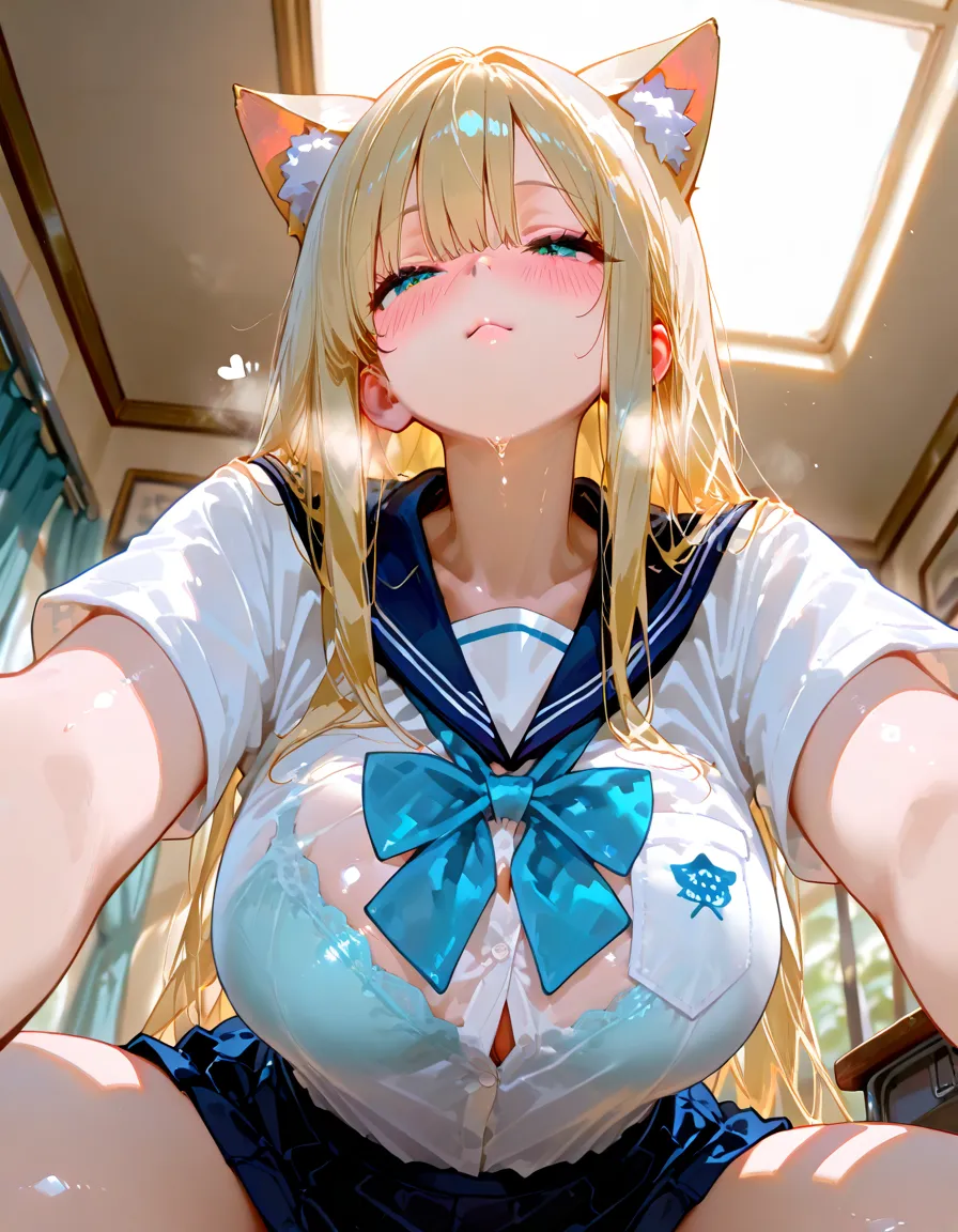 ((highest quality)), ((Super detailed)), ((masterpiece)), ((High resolution)), (original), ((Highly detailed CG Unity 16k wallpaper)),1 girl, (lonely 1:2),(((Big breasts 1:1)))、(((paizuri))),(((Black man makes woman suck dick)))、((Girls who give)),((Blowjob)),Black Large、((Suck the big ones))、((Hyotko))、、((Ahegao))、(cross-eyed)、((Hands next to your face))、((peace sign))、((deep throat))、((swallow big cock in mouth)),((Swallow a big cock to the root))、((deep throat))、(handle penis with mouth)、(((NSFW1:1))),(((huge breasts 1:1)))、((roller))、(((blonde)))、(((white shirt)))、(((Blue cardigan)))、(((Blue bow tie)))、(((Straight long hair)))、(((Tier))),nod