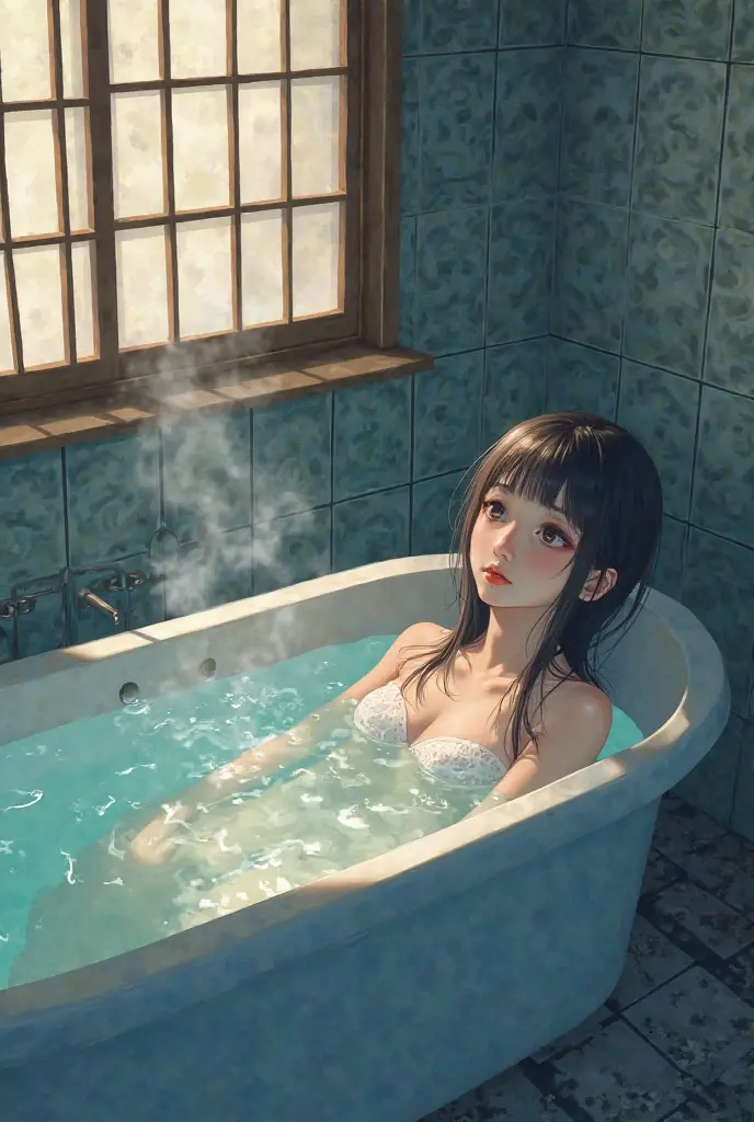 Absurd, Super detailedな,(In 8K:1.3),Masseter muscle area,(masterpiece:1.2)、(Highest quality)、4K、Super detailed、(Movement Structure:1.4)、(Shining Lights、Atmosphere lighting), High resolution, Best Quality、(One girl:1.4),Super detailedな,Bright colors、Treebreak Production Art、(Warm color light source:1.2),High-level image quality、Fine image quality、Intricate details,Volumetric Lighting,Realism BREAK、Profile、 (Idol face:1.2)、(15 years old:1.4)、Very beautiful face and eyes, Beautiful images、 natural make up、big eyes、 taking a bath、(Baby Face:1.5)、(Small breasts), (glossy skin :1.5)、(Sweat:1.5), nsfw,(taking a bath:1.5), (bathroom:1.2) 、 (brown hair,short ,twintails hair:1.4)、 (Beautiful nipples)、(Delicate and detailed、naked)、 (orgasm face)、(White skin:1.4)、(shoot from side:1.2)