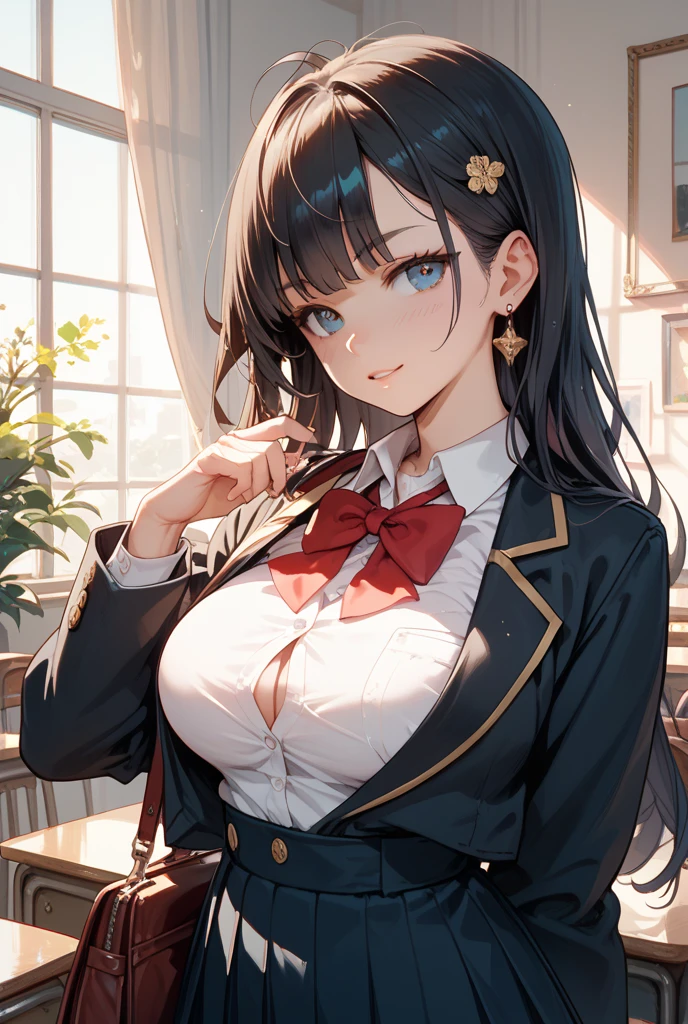 masterpiece, highest quality,健全なphotograph、 One Girl, View your audience, Small waist, RAWphotograph,Inside a bar in the world of swords and magic(landscape) 、Ultra-realistic, High resolution, photograph, Sharp focus, Most detailed, Very detailed, Very detailed, In detail, Very detailed目と顔、Idol、Thin thighs, beautiful girl,View your audience, Small waist,Symmetrical face, whole body、No sleeve、witch、Slit Skirt、Cleavage、Large Breasts、Long Hair、Slightly visible thighs、美しいCleavage、Shaking breasts、Embarrassed