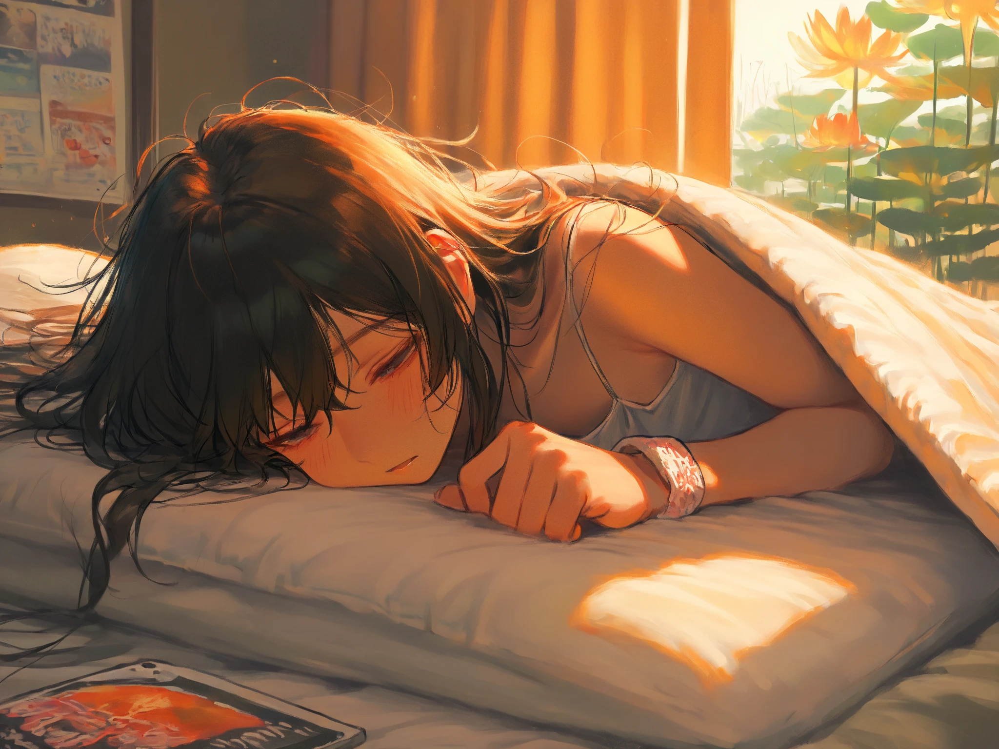 (Best Quality: 1.5), (Super Detail: 1.5), (Best Quality Photo: 1.5), (As in a dream))), in frustration of not finding the answer
I've been idle for some time
I can't blame you for going to someone else.
I was somehow aware of your hesitation.
I've hoped many times that it's a dream.
Words whispered while lying down, repeated sadly
The heavy rain struck my weak heart.
I wanted all my sins to be shed
In this city of anticipation and anxiety
I'm looking for a way
You were looking at the map next to me.
While feeling the soft season
It was like walking love
Like a dream, I close my eyes and think about that day
Two people laughing in the wind
And when the morning sun shines, in my arms
I want to see a gentle vision of you sleeping
Shine forever in the depths of your heart as if it were a dream
My days with you were life-size (as I was)
Let's walk again to the future we have envisioned someday
Even if you lose everything, believe that something will come out.
I'm sure their encounter was a miracle of a distant day.