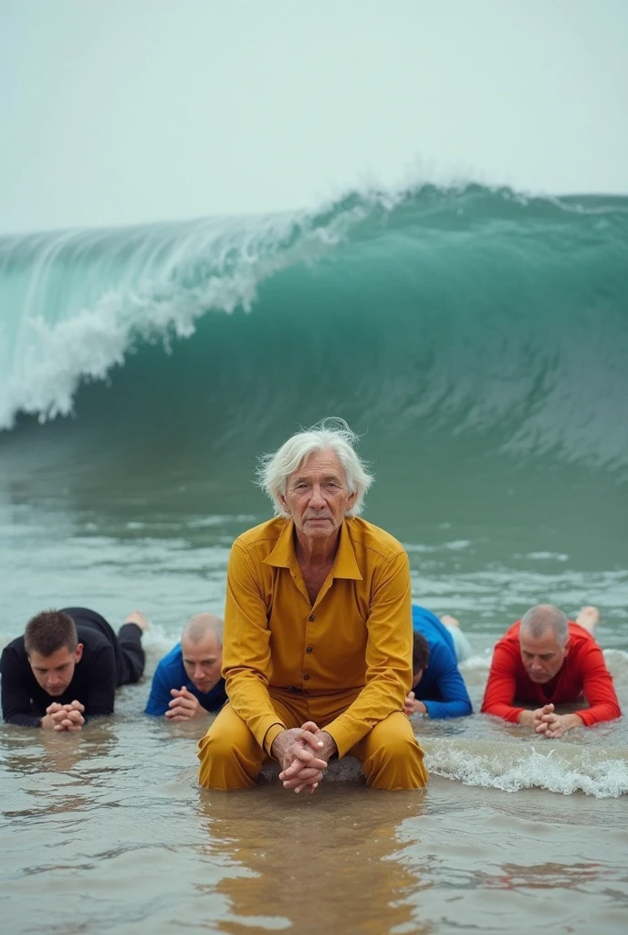 Scientist Albert Einstein stands on a stage in the middle of a large crowd and speaks in front of a microphone That is why only a young man standing in the middle of the sea was listening to his speech