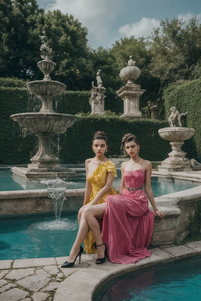 Um rei com uma coroa, on the terrace of a palace, olhando para baixo para uma mulher, imagem de cinema, 8K分辨率