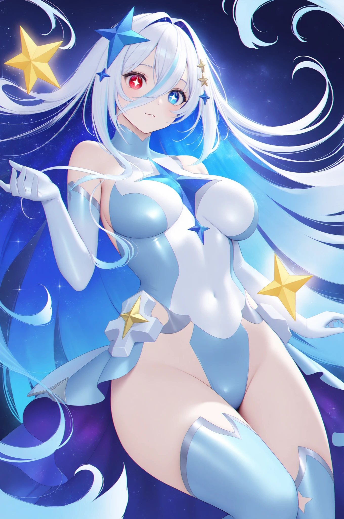 Saori Kido, Athena, long purple hair, blue eyes, bunnysuit, bunny ears, white bunny suit, golden details, smiling, masterpiece, elegance,