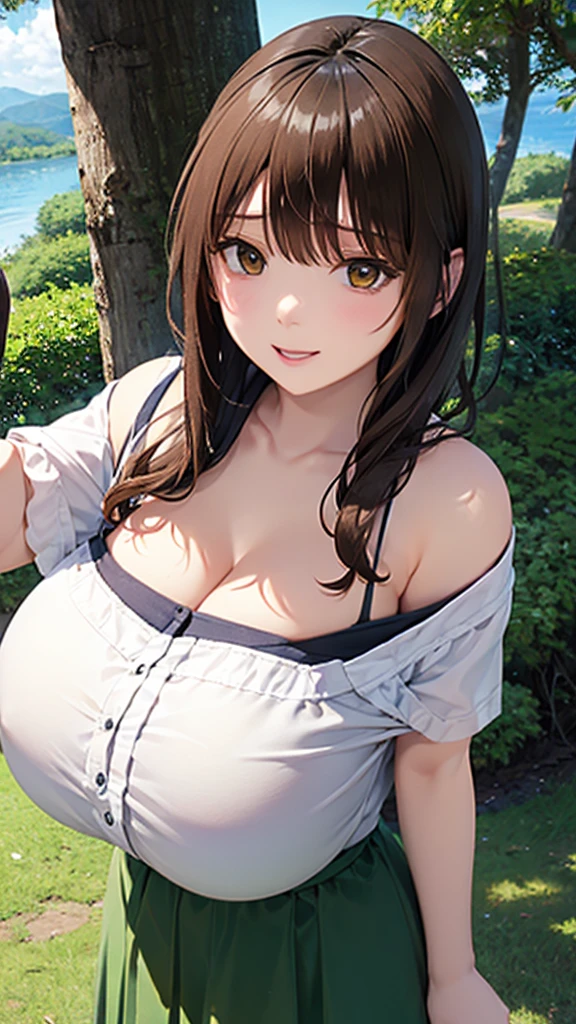masterpiece, ultra-detailed, best quality, extremely detailed, 8k, high res, realistic, 1girl, 18yo, beautiful girl,BREAK,(blush:1.5),(sweaty:1.3),(((Cleavage、Areola、))) (Highest quality,masterpiece:1.2),