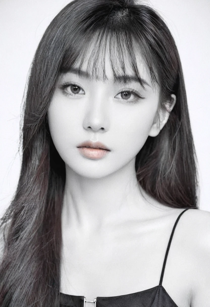 (Minimalist:1.5),Mono Color,A beautyful girl,sportrait,abstract paintings,Lots of white space