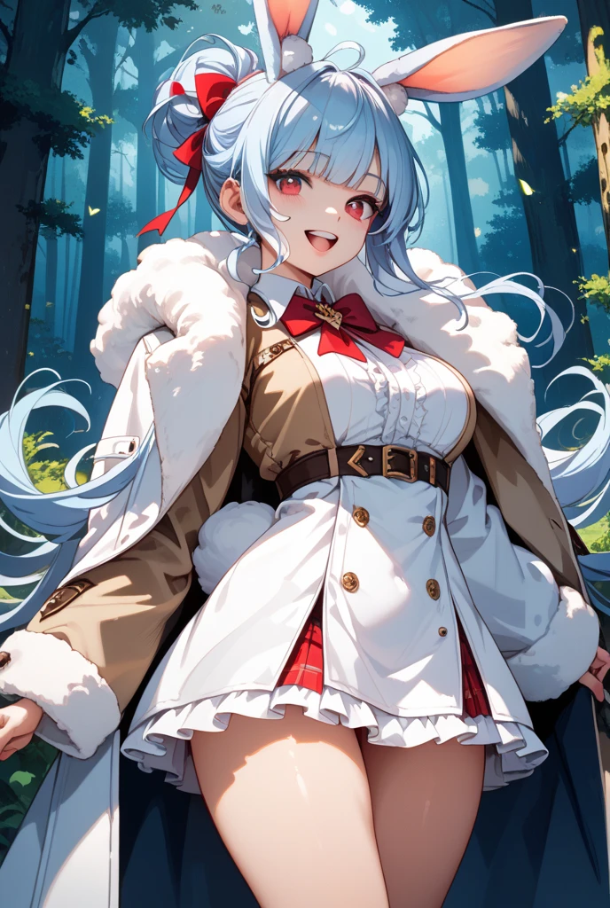 1 girl,young,,blue long hair,A tattered cat ear hat with patches,Brown clothes that are tattered and patched up,Battered girl,mole,Lightless green eyes,,small breasts,grassland,Her nipples are visible through the gaps in her torn clothes,blood return