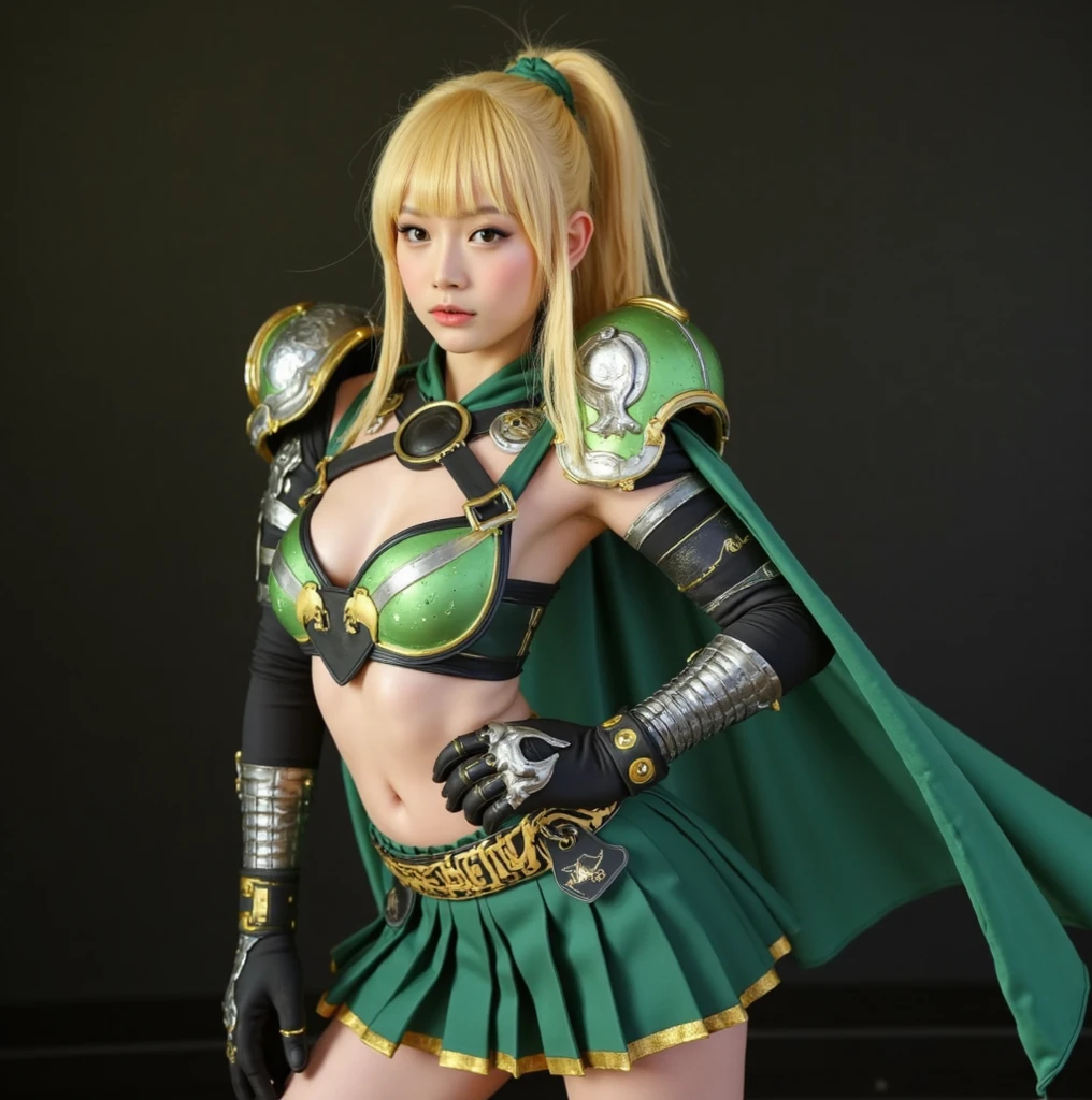 (photo realistic1.2),ultra detailed,(8K),(1girl),(Fantasy World:1.5),(wooden house),(bed),Clothing with low sheen,(warrior Costume:1.5),warrior items on the wall,warrior gear,(warrior Hat),skirt,topless, (small nipples), (big breasts: 1.2),nude gravure, beautiful Japanese, clothes in disarray,earrings,moderate muscle tone,(from above),looking at viewer,(reaching out),(snicker),bust shot,(yellow green hair),(medium hair),22years old,