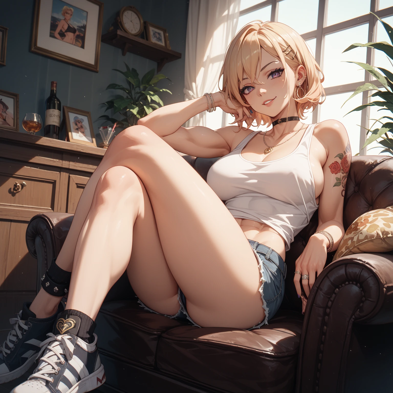 absurdres, best quality, 1girl, solo, looking at viewer, eye focus, LucoaDM, CasualCL, shorts, tank top, thighhighs, heterochromia, eye focus,
ADDCOMM
green eyes
ADDCOL
(black eyes:1.5), slit pupils, bright pupils, yellow pupils