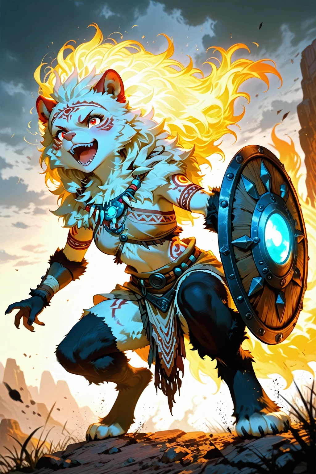 ultra-detailed, masterpiece, masterwork, high quality, best quality, hdr, (nature, night), posted on e621, (by darkgem), nsfw, male, solo, chibi, (white little body werewolf), canine, (long  silver hair, yellow eyes, white body, roar), stylish pose, dynamic angle, (micropenis, foreskin, childpenis, perfect balls)
