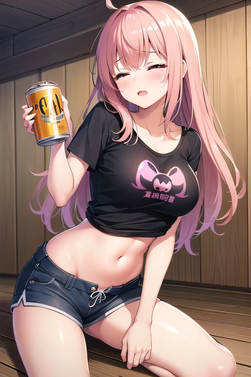 <lora:pamiat_merkuria_v1.1:0.8>,pamiat_merkuria\(azur lane\),one_side_up,brown hair,red eyes,breasts,hat, jacket, short dress, crop_top,short dress,white_headwear, thighhighs, cleavage_cutout, cleavage, garter_straps, necklace, sitting, smile, holding, soda can, park bench, outdoors, ;d,dutch angle,skin fang,, masterpiece, best quality, extremely detailed face, sharp details, high contrast,