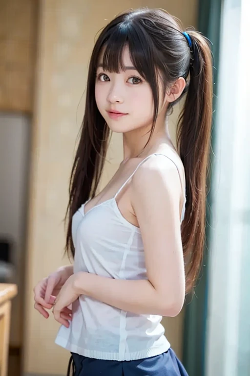 Multi-angle、top-quality、(((cowboy shot)))、((Facing straight ahead))、Bust Focus、Soft light、(depth of fields)、超A high resolution、(Photorealsitic:1.4)、Raw photography、Ambient Occlusion、((17 age))、((a small face))、ren、1girl in, Swollen eyes、(Dark blonde hair:1)独奏, (A smile:1.2), (dark brown eyes,catchlight), Fine skin, Tube Top、(excellent、masterpiece)、1girl in、beautidful eyes、Harmonious facial features、masterpiece, The highest image quality, hightquality, beautiful a girl, japanes, Japan schoolgirl, detaileds, A detailed eye, Detailed skin, Beautiful skins, 超A high resolution, (Realistis:1.4)、Beautiful skins, (Dark blonde hair:1)、Longhaire、Pattsun bangs、 (A hyper-realistic), (illustratio), (hight resolution), (8K), (ighly detailed), (The best illustrations), (beautifully detailed eyes), (ultra-detailliert), (wall-paper), (详细的脸), looking at the viewers, finely detail、A detailed face、pureerosfaceace_v1、A smile、((Opening Mouth:1.2))、((Show your teeth and smile))、Looking straight ahead、Looking straight ahead、angle from waist up、photos realistic、Bright lighting、profetional lighting、14years、 petite, little, flat_chest, skinny,