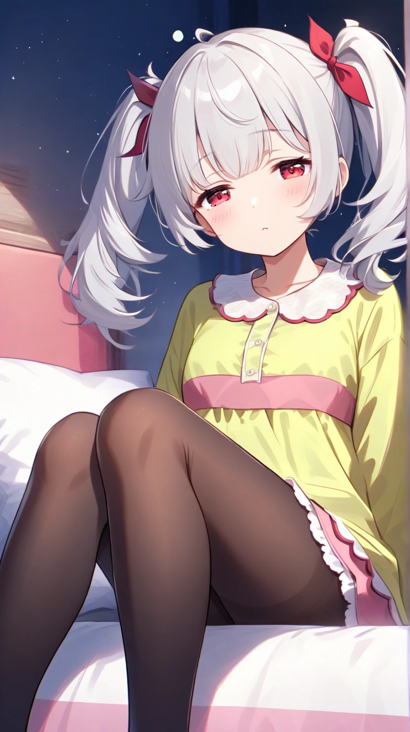 anime girl with green eyes lying on the bed with a white sheet, de vestido, , garota anime sedutora, the anime girl is squatting, estilo de arte anime moe, linda garota de anime, Ilustra??o de anime suave, visual de anime de uma linda garota, cute anime catgirl, Nyaruko-san, arte cg de anime suave, pixiv