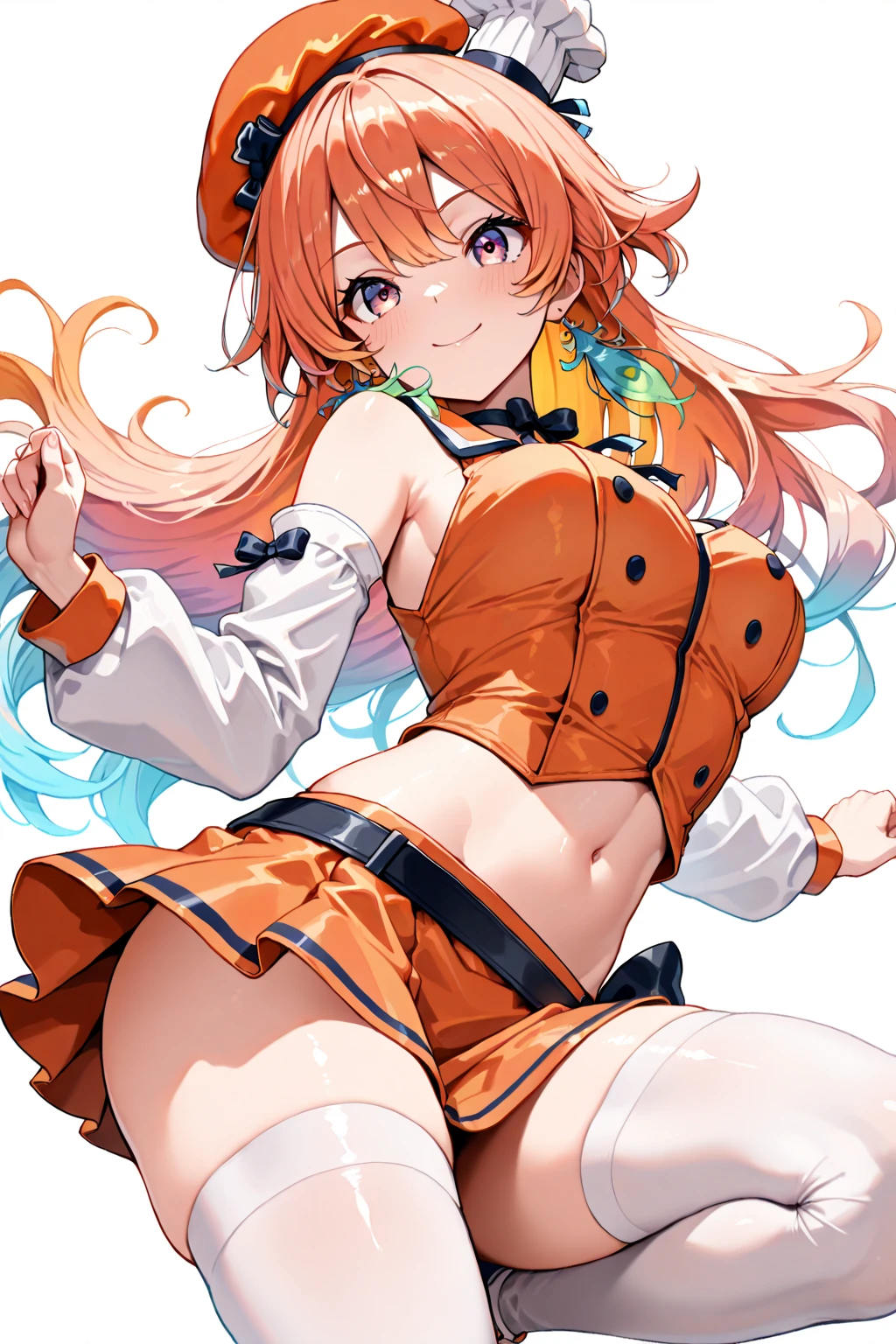 the clown girl, funny , mask face , sexy bikini , orange hair