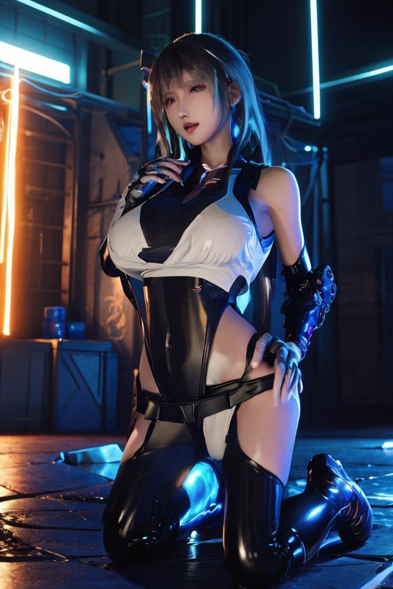 ((Best quality)), ((masterpiece)), (highly detailed:1.3), 3D, beautiful, (cyberpunk:1.6), in space, nebula, (holding_weapon:1.3), laser, (1Female mecha:1.3), sexy body, facing the audience, Glowing eyes, full body, (flying, swooping down, dynamic, motion blur: 1.4), (huge mech wings: 1.6), looking up, glowing_eyes, mecha, panorama, background is earth, nebula, space, particles, Reality, HDR (High Dynamic Range), Ray Tracing, NVIDIA RTX, Super Resolution, Unreal 5, Subsurface Scattering, PBR Textures, Post Processing, Anisotropic Filtering, Depth of Field, Maximum Clarity and Clarity, Multilayer Textures, Albedo and Specular maps, Surface shading, accurate simulation of light-material interaction, perfect proportions, Octane Render, two-tone lighting, large aperture, low ISO, white balance, rule of thirds, 8K RAW, efficient sub-pixel, sub-pixel volume product, (best quality),(Japanese:0.5),(korean:0.8), (Liu Yi Fei:1.5) long hair, (big breast:1.2),(underboob:1.5), (white transparent lace mini skirt:1.5)