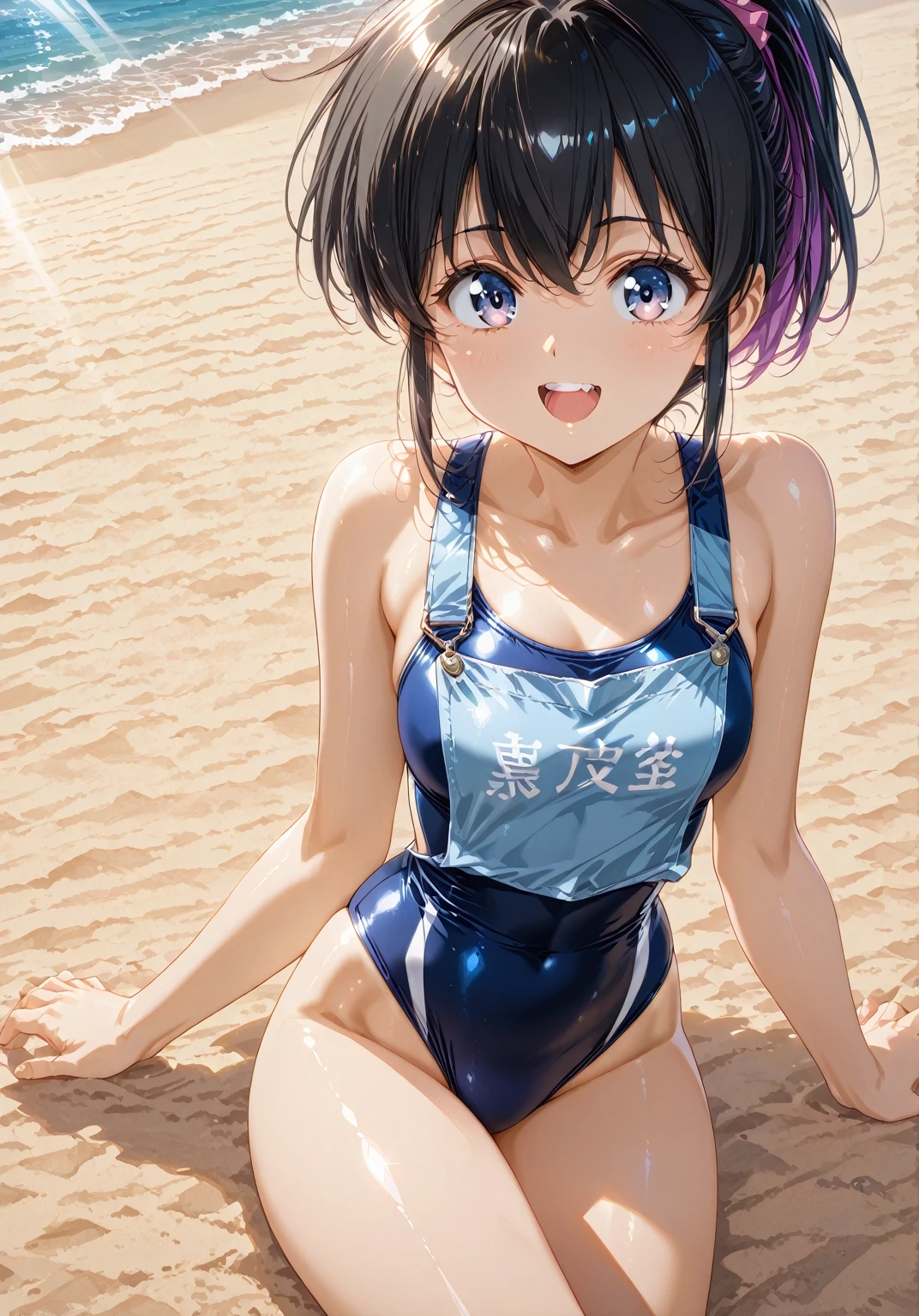 very cute and beautiful girl, (beautiful face and very detailed eyes), (1 piece latex swimsuit),
standing, at the edge of the swimming pool, small colorful flowers on the meadows,
(smile), looking at viewer, black hair, cowboy photo,
(best quality,masterpiece:1.0),absurd,high resolution,ultra-detailed,extremely detailed,32k,
cinematic scene,detailed background,single player,dynamic angle,
hair fluttering in the wind, beautiful detailed sky, akebi komichi