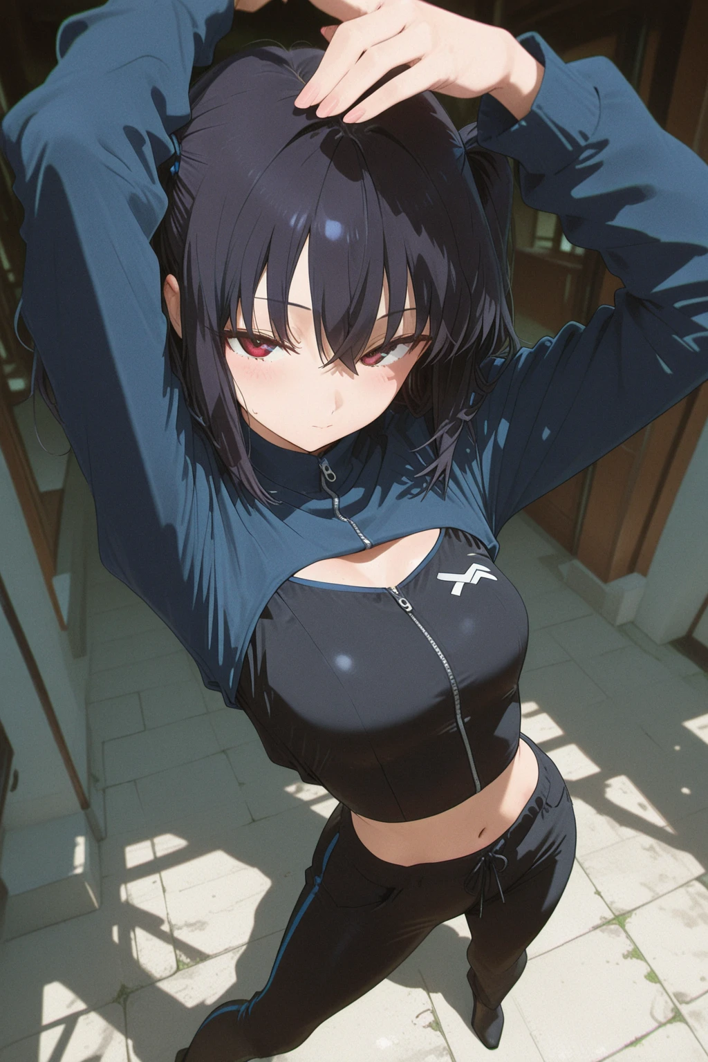 modern, Verism, masterpiece, textured skin, super detail, best quality, 4K , A despondent woman with short bobbed black hair is attempting to climb over a chain-link fence on the rooftop of a building. She has her hands on the chain-link fence and is trying to get over it. A man with short black hair, wearing a business suit, has noticed her and is pulling her back from behind, trying to stop her.