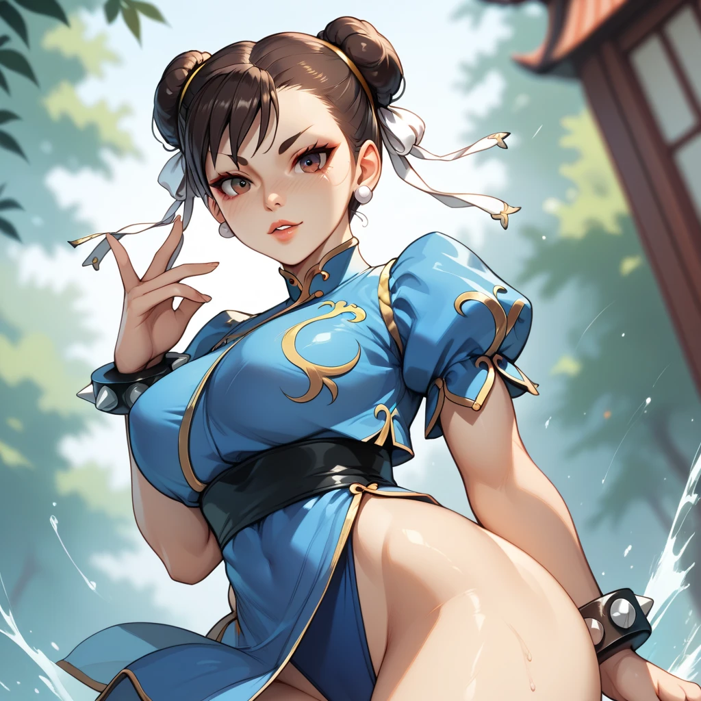 (best quality:1.2), 1girl, chun li, sexy, sexy pose, almost nude