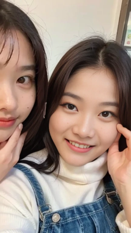 1People Girls,Selfie,from above,20-year-old,student,Beauty,Beautiful face,Cute face, japanese girl, large bretht, embarrassed,Embarrassed smile,{{{masterpiece}}}, {{{best quality}}}, {{ultra-detailed}}, {illustration}, {{an extremely delicate and beautiful}}