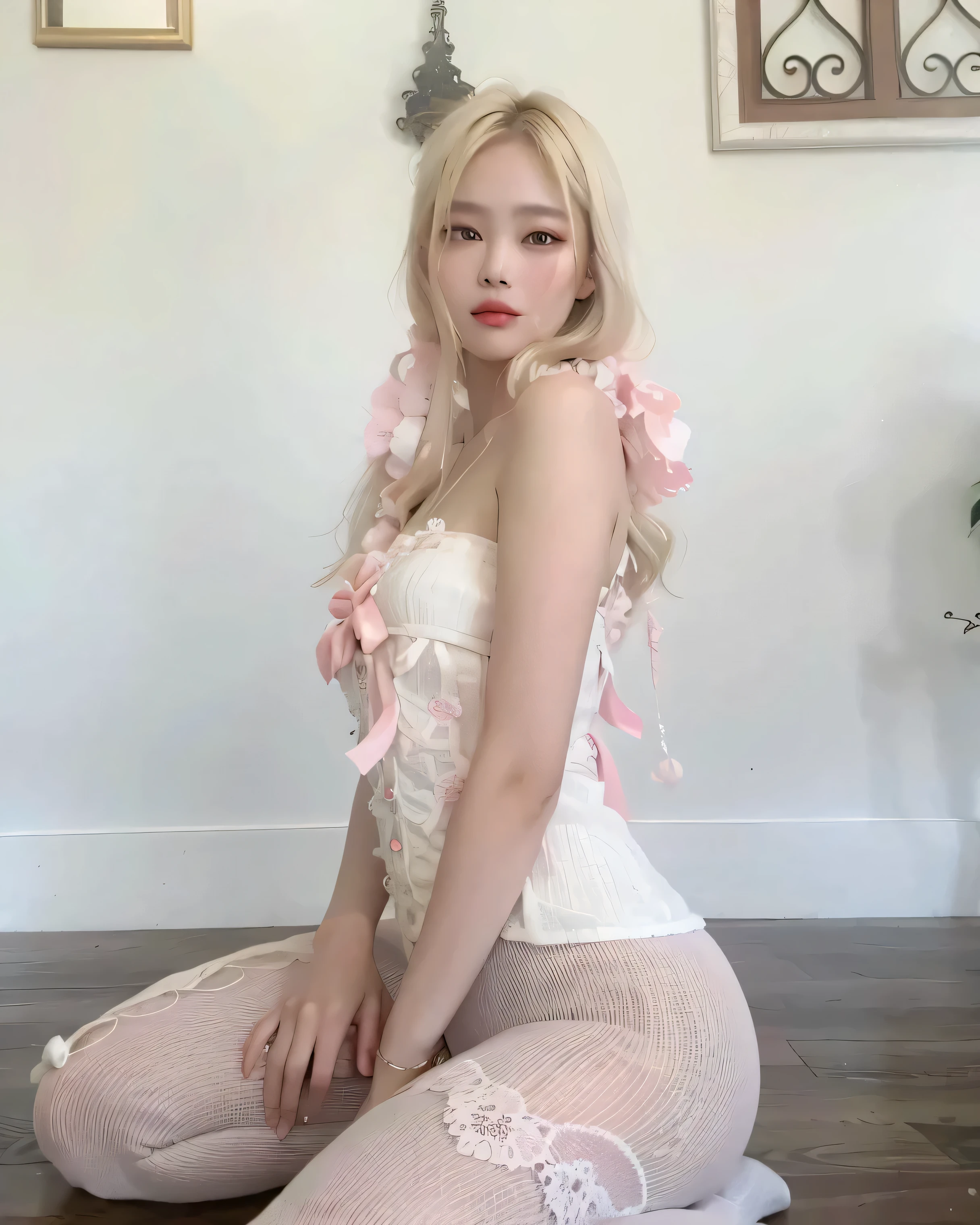 Top Quality, Masterpiece, Ultra High Resolution, (Photorealistic: 1.4), Raw Photo, 1 Girl, Black Hair, Glossy Skin, WET BODY, Pubic Hair Visible, Pubic Area Showing, Lying With Legs Spread, No Bra, No Panties, Dark Areola, Dark , Large Shirt with Buttons, Men's Shirt