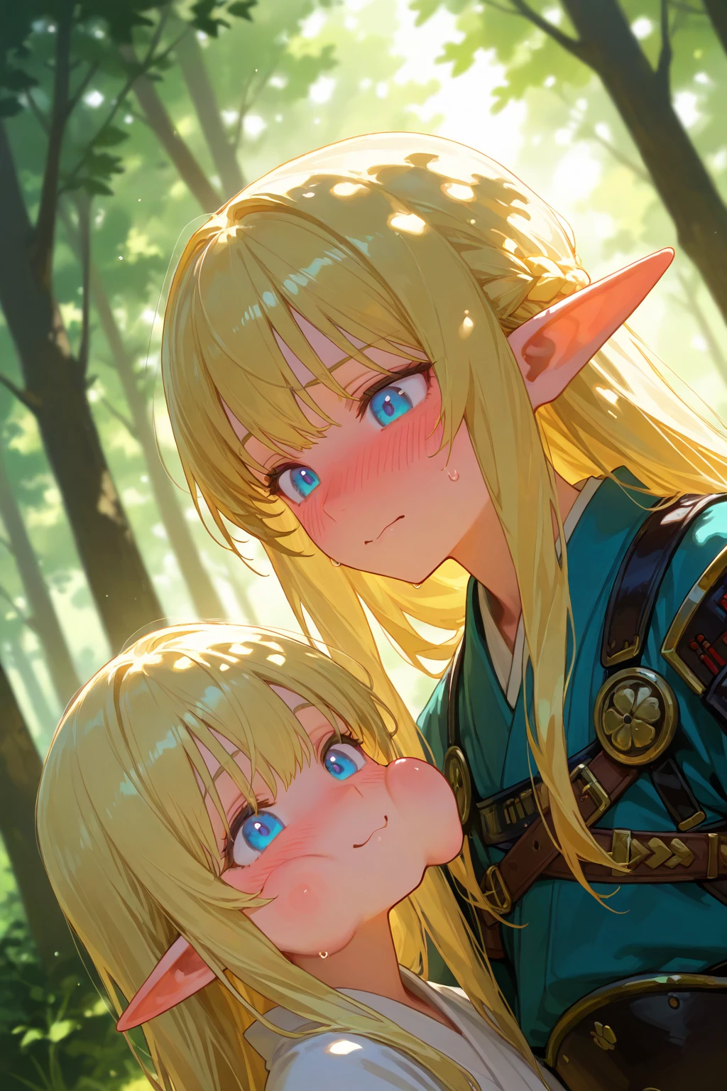 The elf man grabbed a human woman by the back of her mouth and stood behind a rock and died