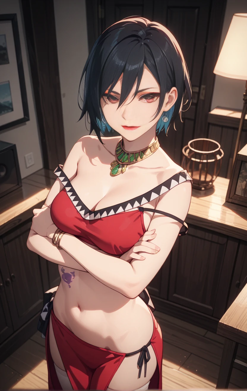 beautiful, (masterpiece), best quality, (extremely detailed face), extremely detailed eyes, perfect lighting, OverallDetail, detailed, deep skin,textured skin,
, <lora:sabrina-nvwls-v1:0.8>,hgsssabrina, medium hair, bare shoulders, cleavage, pink camisole, midriff, belt, white pants, bracelet,evil smile, evil eyes,
,<lora:blacked_v4.23:0.8>,1girl, couple, black man, sex,, masterpiece, best quality, highly detailed,