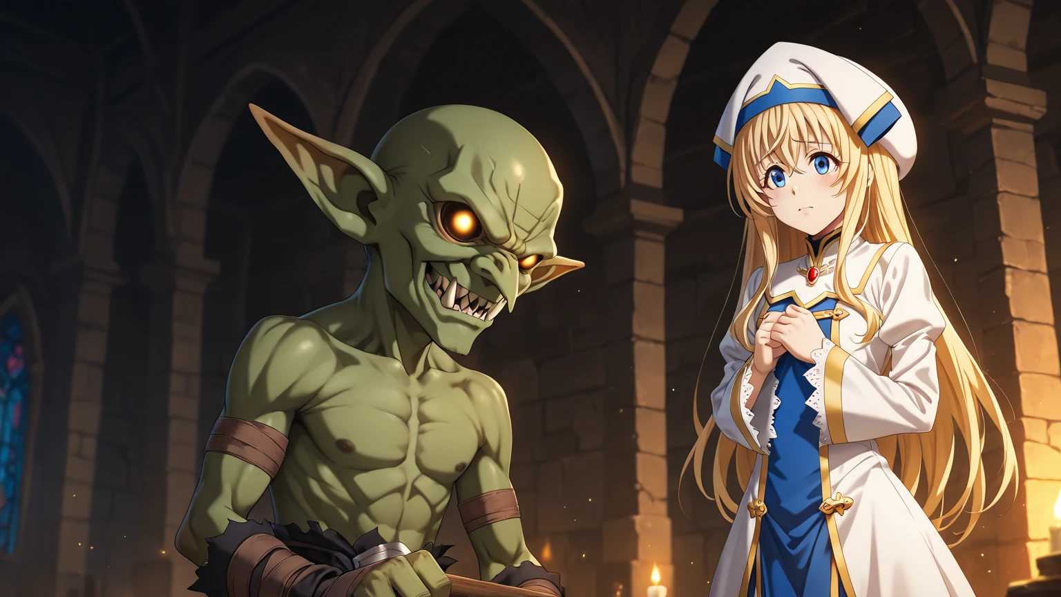 (best quality),
<lora:darkness (konosuba)_v10:0.9> darkness_(konosuba), excited, happy, blushing,
(all fours), large breasts, reins, collar,
<lora:hiting-goblinriding2:0.8> (GOBLINRIDING:1.2), (A GOBLIN IS RIDING A GIRL:1.2),