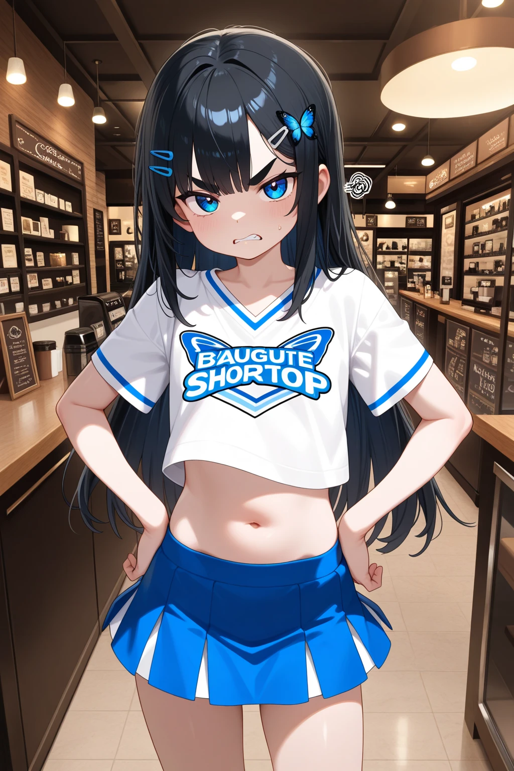 (8k、Highest quality、Highest quality、masterpiece)、Detailed face、((upon))、Black Hair、Long Hair、Twin tails、Grey Eyes、Wicked Smile、((Grin))、Small breasts、((Seraphim))、((White panties))、White socks、loafers、((I had already finished))、turn around、Shoot in the back、Jim's warehouse、(Being hugged from behind by a muscular black man:1.5)