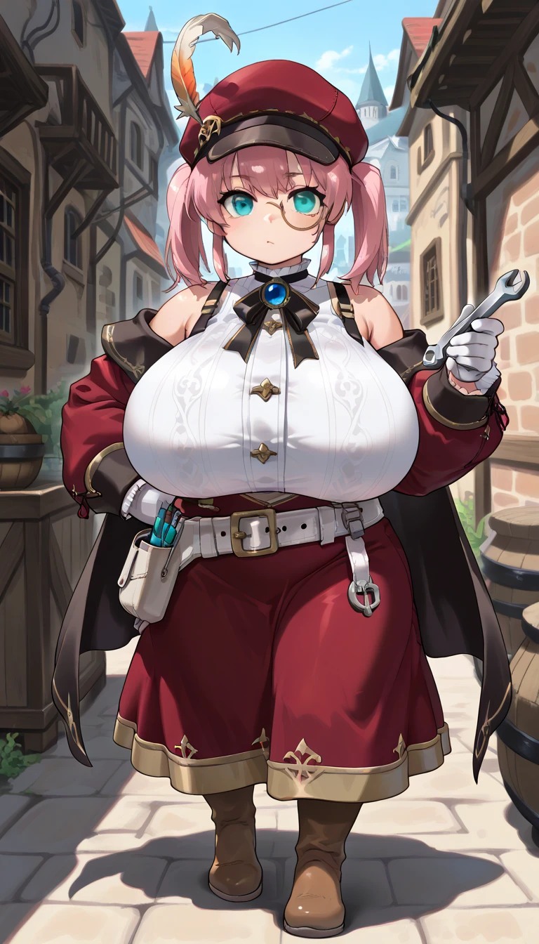 Anime girl in uniform with hat and gloves, Female protagonist 👀 :8, , Megumin, half invoker half Megumin, Megumin from konosuba, Alchemist Girl, anime flirting magic handsome witch, have a coat, thick, Ayaka Genshin Impact, automotive girl witch, heavy shading, Zero Chan