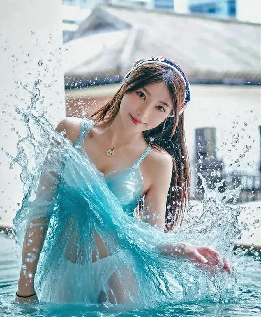 (aesthetic, beautiful)wet saree,(1girl), (beautiful face),(wet hair:1.2+black hair:1.2+long hair),(sensual pose),(river + beautiful nature scenery),(best illumination, best shadow, good detail),(waterflow),(water drops),(wet & shiny),(vibrant color:0.8),(depth of field)