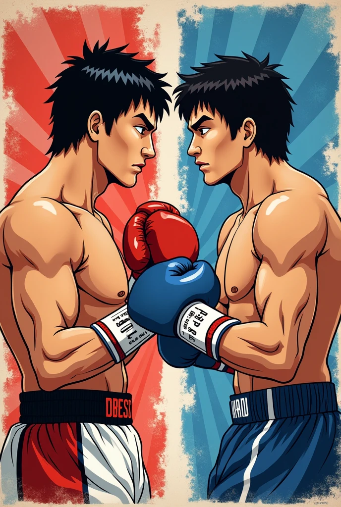 Two guys boxing