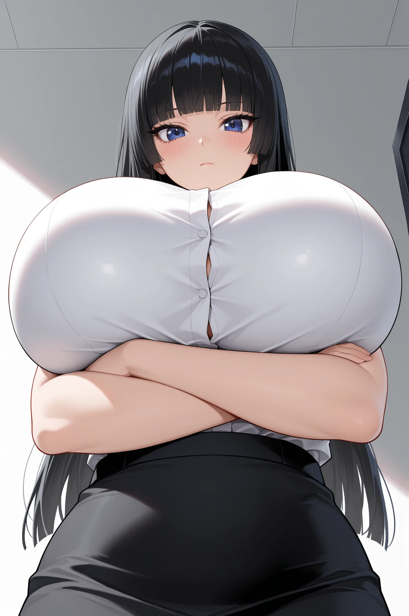 1girll，美丽细致的眼睛，Perfect legs，extreme hight detail，cabelos preto e longos，Extremely large breasts，Busty body，Perfect hands，A lot of love，Breasts larger than a head，，A lot of love，A lot of love，crop tops，under boobs，very Bigger breasts，breasts out，Can be seen，，Extremely large breasts，Extremely full breasts，Heavy breasts，exteriors，Harnes，sweat leggs，mini-skirts