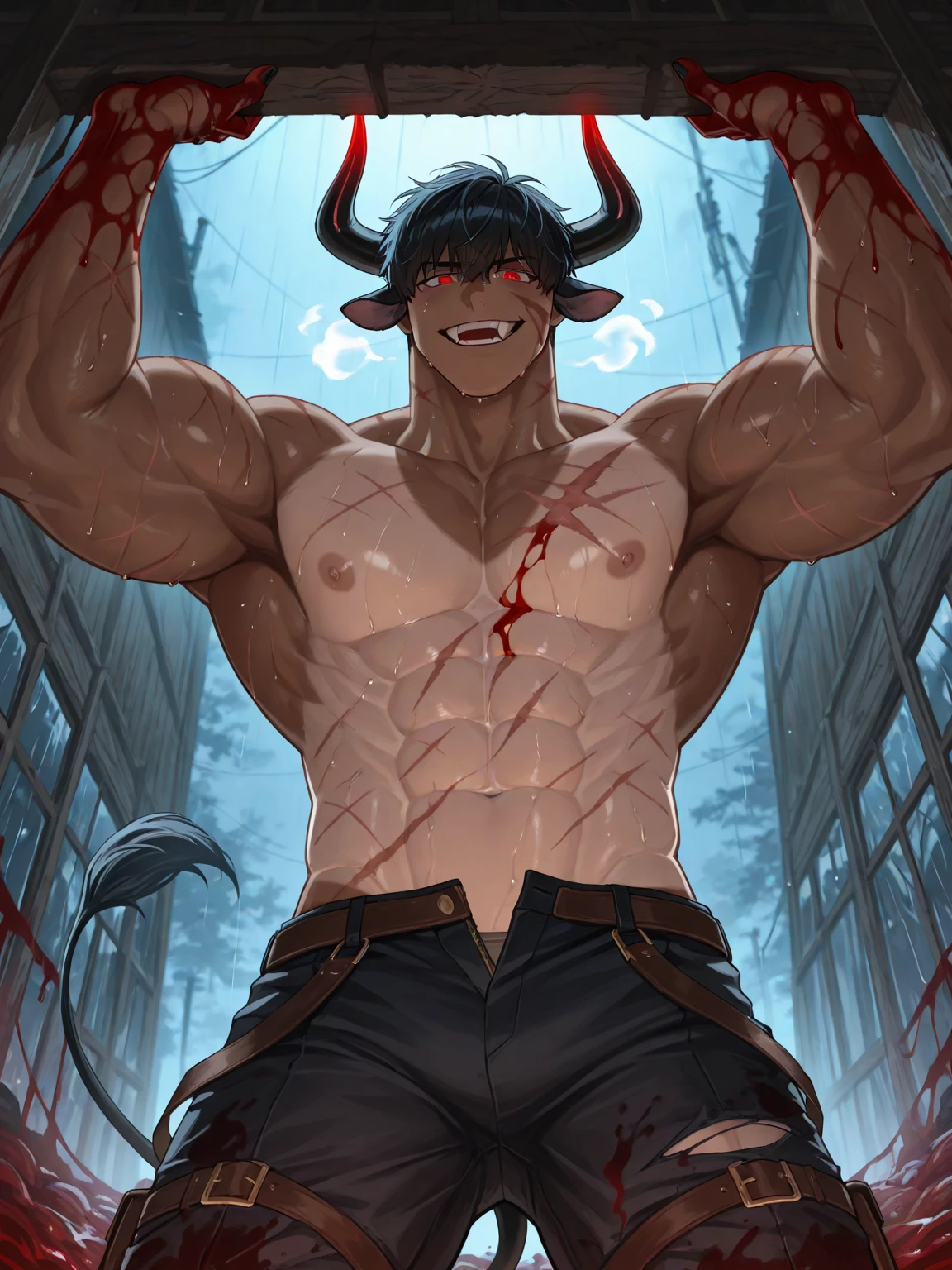 Huge erect penis、Well-trained muscles, boy,(Crying face,Drooling,Protruding veins in the body,Bodybuilder-like muscles,Ejaculating penis),Sexy nipples,Ejaculate a lot,Trembling,Expressions of drowning in pleasure,2boy~4boy,Muscular thighs,Penis bigger than a foot,Spiderman Suit,Devil's Body,Big Wings,Riding on your own alter ego,Anal Sex,Transform into an evil demon、(((The black liquid symbiote crawls over my body.))),Sunlight hits from the front,Swing your penis and squat,Pulling out a black tentacle from his anus,Collar with leash,Flying in the sky,Suspended by a harness,Stretching pose